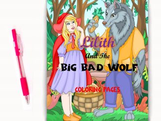 "Coloring Magic Unleashed: Discover the Enchanting World of 'Lilith and the Big Bad Wolf'" Coloring Pages! DIGITAL DOWNLOAD..