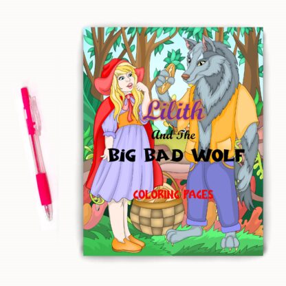 "Coloring Magic Unleashed: Discover the Enchanting World of 'Lilith and the Big Bad Wolf'" Coloring Pages! DIGITAL DOWNLOAD..
