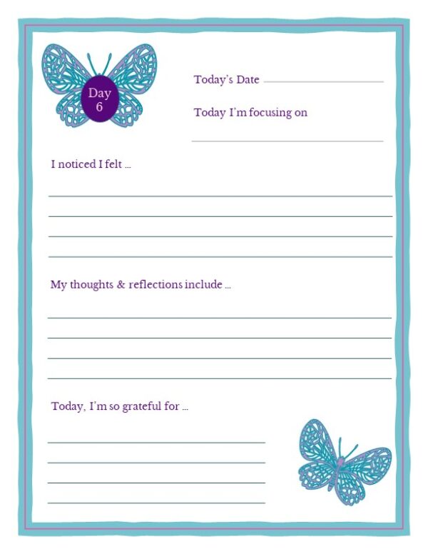 21 Days of Gratitude Journal (Pink, Purple, Turquoise Butterfly Edition) - Image 6