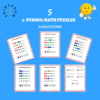 10 Printable Math Worksheets, Symbol Math Puzzles, Counting Worksheets, Calculation Workbook for Kids, Kids Activity Sheets - Image 3