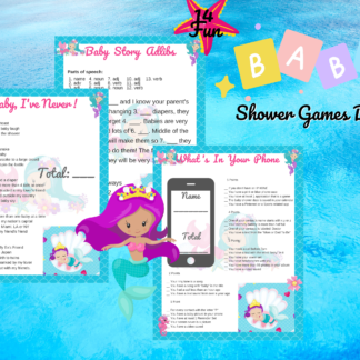 14 Pretty Mermaid Baby Shower Game Bundle with Bonuses - Image 4