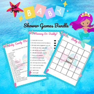 14 Pretty Mermaid Baby Shower Game Bundle with Bonuses - Image 5