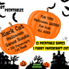 HALLOWEEN Black Cat Games Bundle + Cut Paste & Wear Papercraft Cat Mask DIGITAL DOWNLOAD Printables