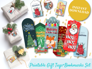 Christmas tags and bookmarks printable