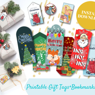 Christmas tags and bookmarks printable