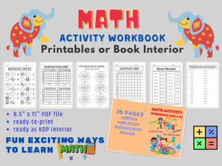 MATH Activity Workbook Printables or Book Interior