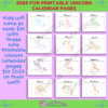 2023 Fun Unicorn Calendar Printable