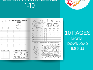 10 pages for practicing writing numbers 1-10