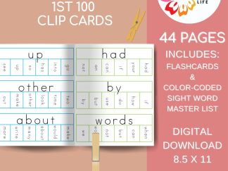 Fry sight words 1st 100 words clip cards