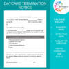 Child Care TERMINATION NOTICE Form Daycare Printable, Childcare Template, Instant Download, Digital File, Editable Name Field