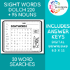 example of sight words word search puzzle