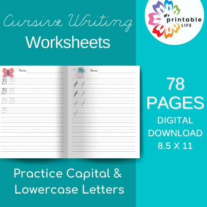Worksheet examples of cursive writing practice