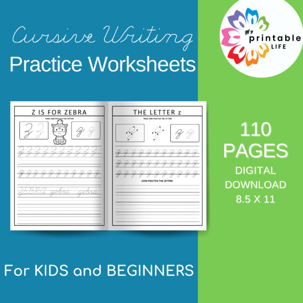 example pages from the cursive writing worksheets file
