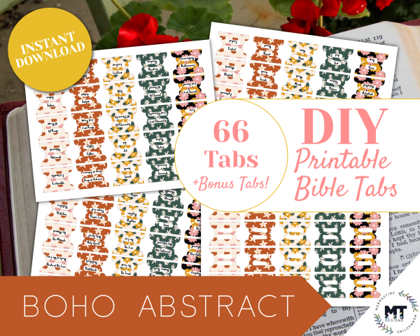 boho printable bible tabs