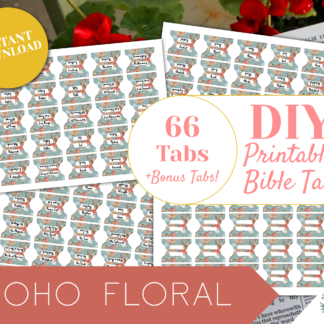 boho floral bible tabs printable