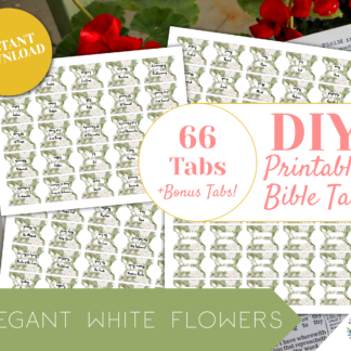 white floral bible tabs printable