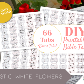 white floral printable bible tabs
