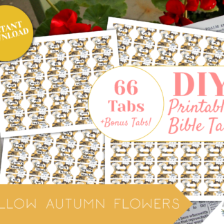 yellow floral printable bible tabs