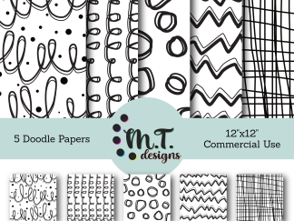 Digital Doodle Pattern Paper