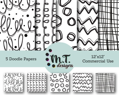 Digital Doodle Pattern Paper