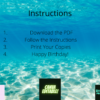 Mermaid Birthday Card (Printable) - Image 3
