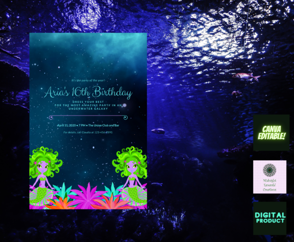 Mermaid Birthday Card (Printable)