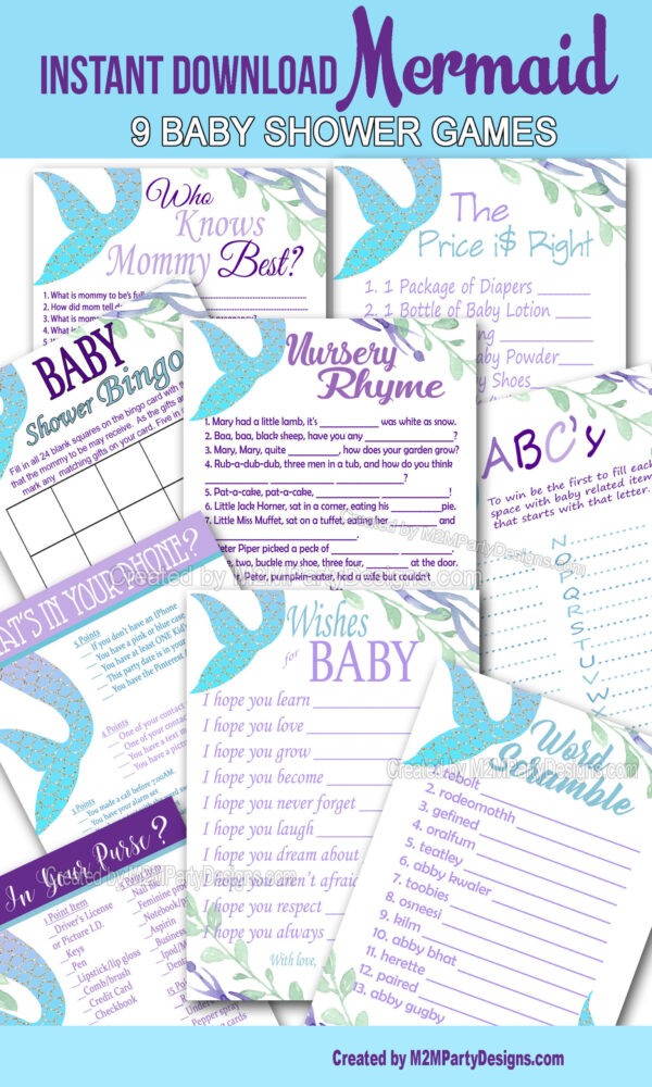 mermaid baby shower games