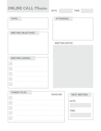 Work from Home Planner, Minimalist Black & White Design, Save Ink, Printable - Image 7
