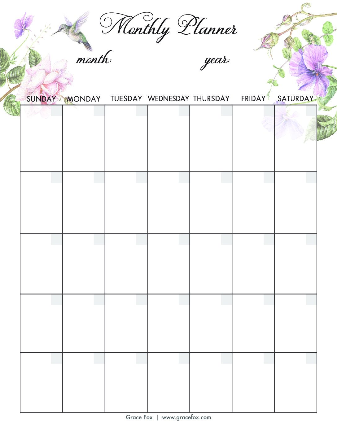 Monthly Planner Printable