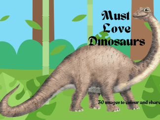 Must Love Dinosaurs coloring book