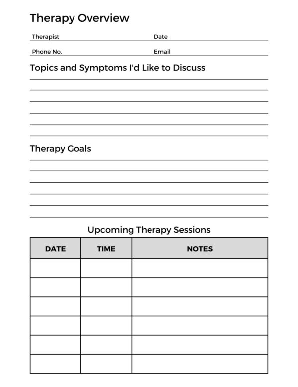 Personal Therapy Journal and Planner, Therapy Notes, Reflection, Guided Journaling - Image 3