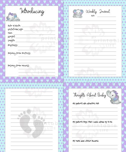 NICU Baby Girl Printable Journal - Planner - NICU Baby Book - Pages - Instant Download -Preemie -Premature Birth -Trackers - Image 3