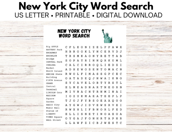 New York City Word Search