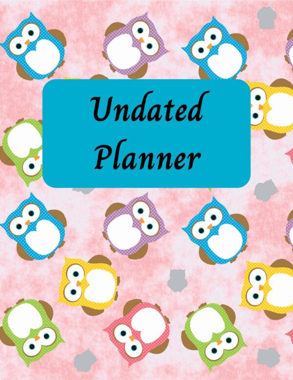 Adorable Owl Undated Planner | Daily, Weekly, Monthly | Menu Plan | Notes - Image 2