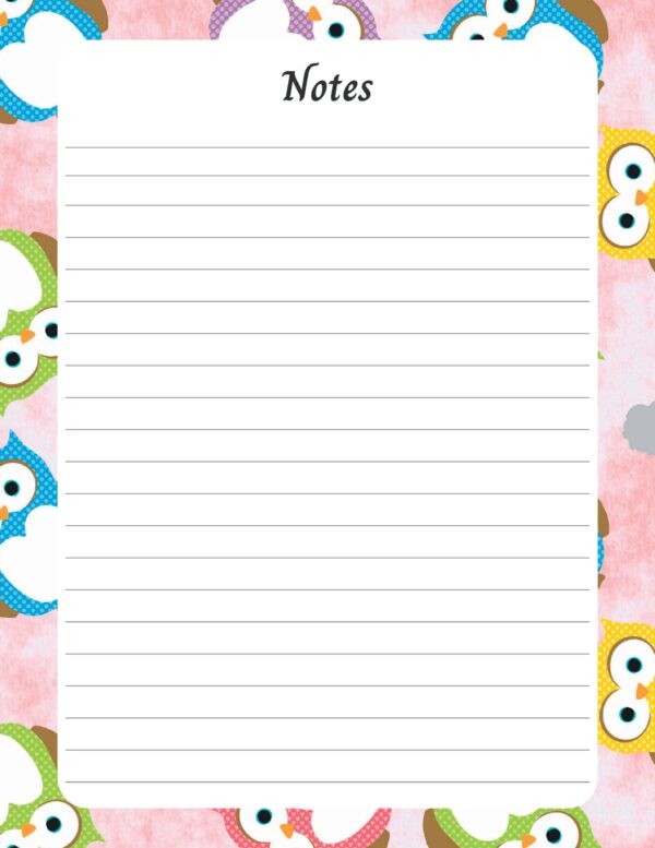 Adorable Owl Undated Planner | Daily, Weekly, Monthly | Menu Plan | Notes - Image 4