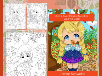 PRINTABLE COLORING Anime Sweet Spring Sweeties – Coloring Book - 30 Coloring Pages - US Letter - Anime Characters