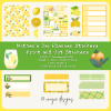 Lemon Planner Stickers, Print and Cut Stickers, Yellow Stickers, 50 Stickers, Cute Sticker Sheet, Digital Stickers, Citrus