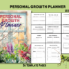 Personal Growth Printable Planner: Unleash Your Potential, Achieve Your Dreams, Goals, Daily, Weekly, Meditation, Trackers, Letter, Mindset
