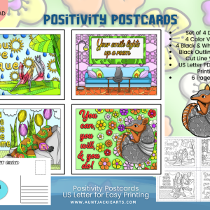 P1 - Positivity Postcards [00015] - Armadillo - Listing Image
