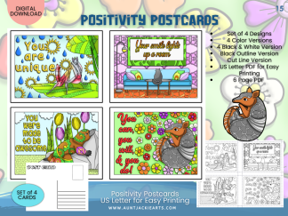P1 - Positivity Postcards [00015] - Armadillo - Listing Image