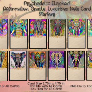 Psychedelic Elephant - Oracle Cards Templates - Listing