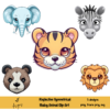 Reflective Symmetrical Clip Art, Digital Stickers, draw,Lion svg, Elephant svg, Bear svg, Zebra svg, Tiger svg, Transparent png, animal png
