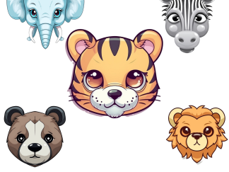 Reflective Symmetrical Clip Art, Digital Stickers, draw,Lion svg, Elephant svg, Bear svg, Zebra svg, Tiger svg, Transparent png, animal png