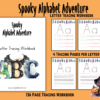 Halloween Spooky Alphabet Adventure Letter Tracing Workbook, 136-Page Printable Workbook, "A" for Alien to "Z" for Zombie, Kid Activity Book
