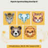 Reflective Symmetrical Clip Art, Digital Stickers, draw,Lion svg, Elephant svg, Bear svg, Zebra svg, Tiger svg, Transparent png, animal png - Image 8