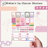 Mothers Day Planner Stickers, Print and Cut Stickers, Flowers Stickers, 50 Stickers, Cute Sticker Sheet, Digital Stickers, Pinks - Image 2