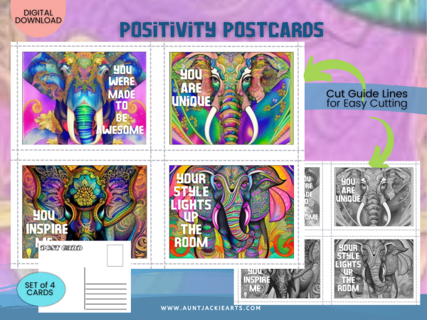 P2 - Positivity Postcards [00015] - Armadillo - Listing Image
