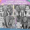 PRINTABLE GREETING Cards - Elephant Psychedelic Positivity 4 Designs | - Kindness Greeting Card - Colored, Grayscale - 5 x7 - Image 3
