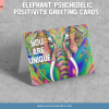 PRINTABLE GREETING Cards - Elephant Psychedelic Positivity 4 Designs | - Kindness Greeting Card - Colored, Grayscale - 5 x7 - Image 7