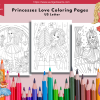 PRINTABLE COLORING Princesses in Love – Coloring Book and Dot to Dot Activity Book - Image 9